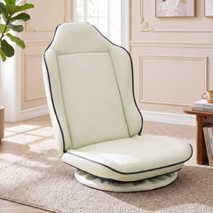 360° Swivel Floor Gaming Chair with 5-Level Adjustable Backrest-Beige