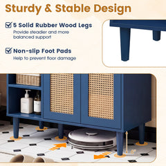 36 Inch Under Sink Cabinet Boho Sink Base Cabinet for Vessel Sinks and Single-Handle Faucets-Navy