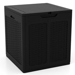 39 Gallon Deck Box with Lockable Lid Package Delivery Box for Patio Furniture Cushions-Black
