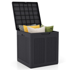 39 Gallon Deck Box with Lockable Lid Package Delivery Box for Patio Furniture Cushions-Brown
