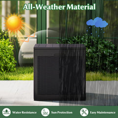 39 Gallon Deck Box with Lockable Lid Package Delivery Box for Patio Furniture Cushions-Brown