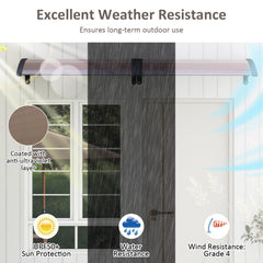 39 x 30 Inch Outdoor Front Door Window Awning Door Canopy Exterior-Brown