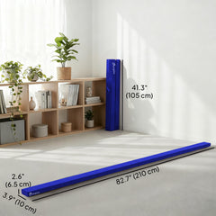 7ft Folding Balance Beam, Gymnastics Beam with Wood Core, Blue