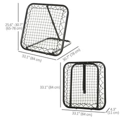 Soccer Rebounder Net, 3' x 3', Angle Adjustable Baseball Rebounder Net Training Equipment Aid with Quick Folding Design for Teens & Adults, Kickback Target Goal Play