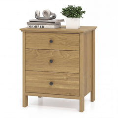 3-Drawer Wooden Nightstand Modern Bedside Table-Natural