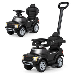 3-In-1 Licensed Ford Push Car for Toddlers-Black