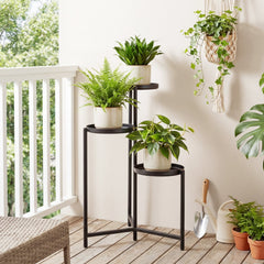 3-Tier Metal Plant Stand Indoor Outdoor Tall Corner Flower Pot Holder Display Rack