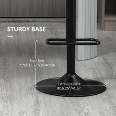 Swivel PU Leather Barstools Set of 2 Adjustable Bar Stools with Footrest Back for Kitchen Counter Dining Room Black