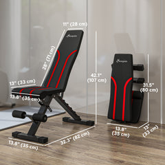 Adjustable Weight Bench, Foldable Workout Bench with Multi-Angle Seat and Back, Flat or Incline Bench for Home Gym
