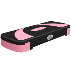 Adjustable Aerobic Stepper, Exercise Step Platform, Step Exercise Trainer, Workout Fitness Yoga Risers, 4"-6"-8", Pink