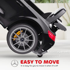 Mercedes-Benz AMG GTR Licensed 12V Battery Powered Kids Electric Car w/ Remote, Soft Start, Lights, Music Horn, Black