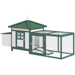 77" Chicken Coop Hen House Rabbit Hutch Poultry Cage Pen Outdoor Backyard with Nesting Box Run Natural