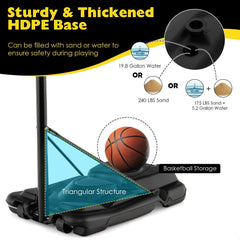 4.25-10 Feet Portable Adjustable Basketball Goal Hoop System
