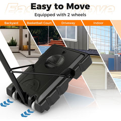 4.4-10 Feet Portable Basketball Hoop Adjustable with 2 Wheels and Fillable Base-Black