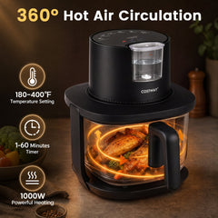 4.5L Glass Air Fryer with Steam Frying Mode-Black
