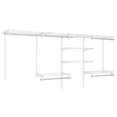 4-8 Feet Closet Organizers and Storage System with Hanging Rod for Laundry Bedroom-White
