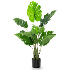 4 Foot Artificial Monstera Deliciosa Tree, 10 PEVA Leaves in a Cement Weighted Pot