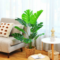 4 Foot Artificial Monstera Deliciosa Tree, 10 PEVA Leaves in a Cement Weighted Pot