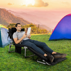 Four Fold Padded Folding Lounge Chair with Removable Mattress and Neck Pillow