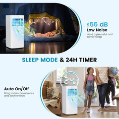 4-in-1 8000 BTU Portable Air Conditioner with Cool, Fan, Dehumidifier and Sleep Mode, White