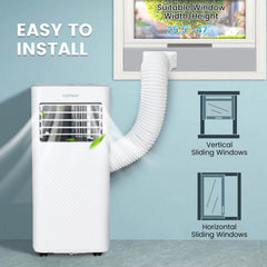 4-in-1 8000 BTU Portable Air Conditioner with Cool, Fan, Dehumidifier and Sleep Mode, White