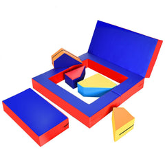 4 in 1 Crawl and Climb Foam Play Set, 6 Shaped Blocks for Toddlers