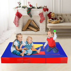 4 in 1 Crawl and Climb Foam Play Set, 6 Shaped Blocks for Toddlers