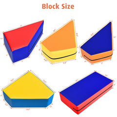 4 in 1 Crawl and Climb Foam Play Set, 6 Shaped Blocks for Toddlers