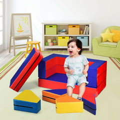 4 in 1 Crawl and Climb Foam Play Set, 6 Shaped Blocks for Toddlers
