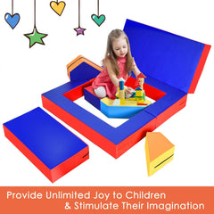4 in 1 Crawl and Climb Foam Play Set, 6 Shaped Blocks for Toddlers