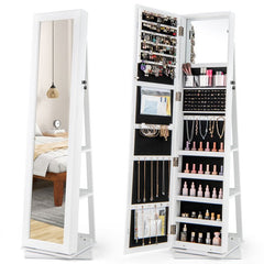 4-Piece Bedroom Furniture Set with Twin Size Bed Frame, Entryway Bench, Vanity Desk and Jewelry Armoire