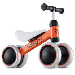 Baby Balance Bike for 2 Years Old Boys Girls No Pedal 4 Wheels-Orange