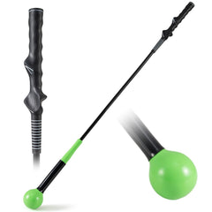 40 Inch Golf Swing Trainer Aid with Weighted Head for Grip, Rhythm, Balance-Green