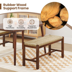 40 Inch Long Wood Bench with Solid Rubber Wood Frame-Walnut