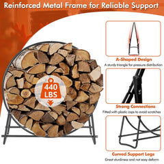40-inch Tubular Steel Firewood Storage Rack