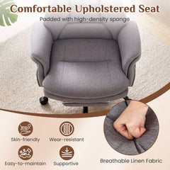 400 LBS Ergonomic Big and Tall Office Chair with Faux Leather-Gray