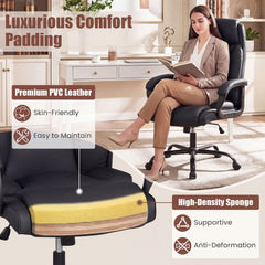 400 Pounds Big and Tall Adjustable High Back Leather Office Chair