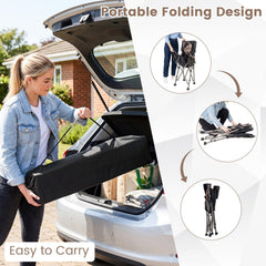 400 LBS Support Folding Camping Chair with Covers-Black