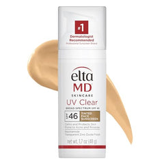 EltaMD UV Clear Tinted Sunscreen for Face, SPF 46 with Zinc Oxide, Oil-Free, Dermatologist Recommended, For Acne-Prone Sensitive Skin, 1.7 oz