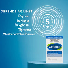 Cetaphil Gentle Cleansing Bar (3-Pack), 127g - Hydrating Foaming Face and Body Wash - For Sensitive Skin - Soap Free, Hypoallergenic - Dermatologist Recommend