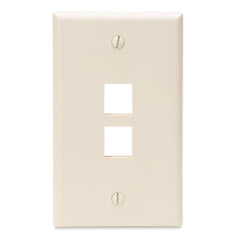 Leviton QuickPort Wallplate, Single Gang, 2-Port, 41080-2TP, Light Almond