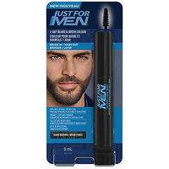 Just for Men 1-Day Beard & Brow Color, Temporary Color for Beard and Eyebrows, For a Fuller, Well-Defined, Up to 30 Applications, Dark Brown (1 Count)
