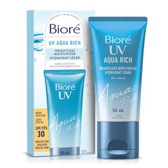 Bioré UV Aqua Rich Weightless Moisturizer with SPF 30 | Dermatologist Tested Face Cream with Invisible UV Protection | 50mL | Made in Canada