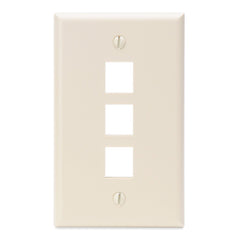 LEVITON LEV410803TP, 3-Port QuickPort Wall Plate (Light Almond)