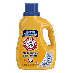 Arm & Hammer Cold Water Liquid Laundry Detergent, Concentrated, Clean Fresh Scent, 55 Loads, 2.21-L