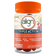 Align Triple Action Gummies, Probiotic Supplement for Women & Men, Helps Relieve Gas, Bloating, and Abdominal Discomfort, 46 Gummies
