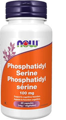 NOW Supplements, Phosphatidyl Serine 100 mg with Phospholipid compound derived from Soy Lecithin, 60 Veg Capsules