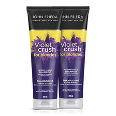 John Frieda Violet Crush Intense Purple Shampoo for Brass Repair of Natural, Colour-Treated, and Bleached Blonde Hair | Neutralizes Brassiness and Yellow tones | Cool tone blonde | Intense Purple Pigments (Pack of 2)