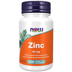 NOW Supplements, Zinc (Zinc Gluconate) 50 mg, Supports Enzyme Functions*, Immune Support*, 100 Tablets