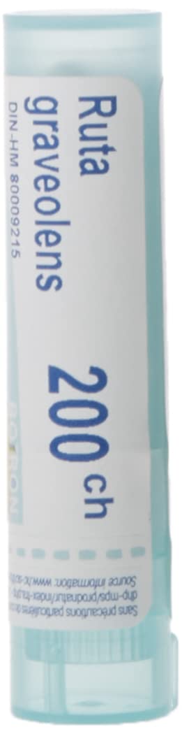 Boiron Ruta graveolens 200ch,Homeopathic medicine. Each tube contains 4 g (approximately 80 pellets)